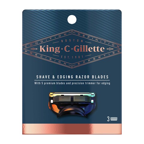 King C. Gillette Neck Razor Blades With 5 Premium Blades - 3 Refills