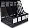 Generic Desktop File Organizer, Desk Organizer Office Organizers Document Organizer Box Paper Tray Organiser Vertical File Holder(Black)