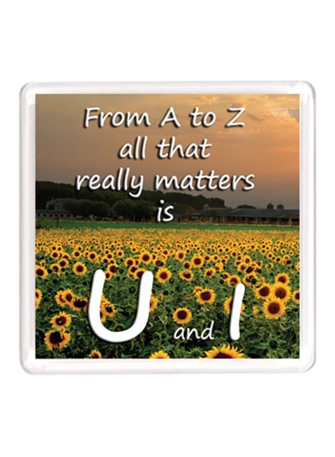 Ajooba Dubai Love Quote Magnet White/Yellow/Green 64X64 Millimeter