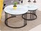 Yulan Modern Coffee Table, Couch Table Round Coffee Table Set Of 2 Modern Nesting Coffee Tablewith Sturdy Metal Frame Easy Assembly, White (White Black) 521