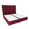 In House Alex Velvet Bed Frame - Single - 200x90 cm - Burgundy