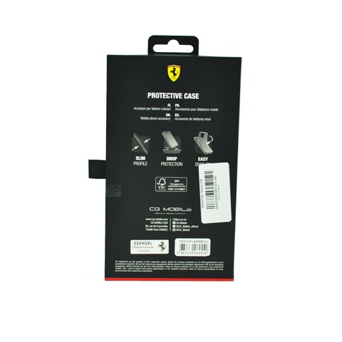 Ferrari Leather Case With Hot Stamped Sides Yellow Shield Logo For Iphone 14 Pro Max Camel