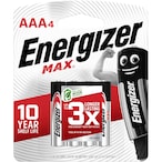 Buy Energizer Max AAA Alkaline Batteries (E92BP) - Pack of 4 in UAE