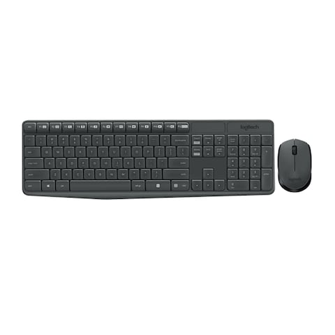 Logitech MK235 Wireless Keyboard &amp; Mouse Combo - Arabic, Black