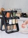 Generic Rotating Spice Rack Organizer With 18 Spice Jars, Freestanding 360 Degree Rotating Spice Rack Black 23X29cm