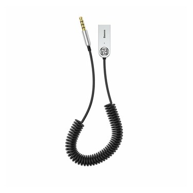 باسيوس CABA01-01 كابل محول من 3.5 ملم الى يو اس بي لاسلكي - أسود