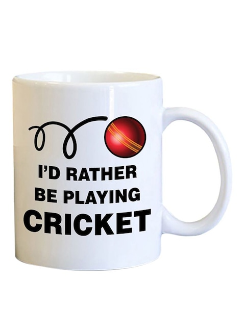 Spoil Your Wall Cricket Funny Quote Printed Coffee Mug White/Red/Black 11Ounce