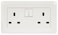 Terminator brand Wall Plate (2) UK Sockets with Switch - 2 gang.