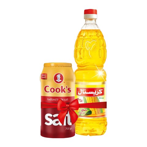 Crystal Corn Oil - 800 ml + Cook&#39;s Salt - 700 gram