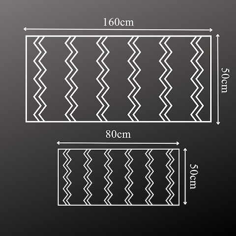 2 PCS Set Large Kitchen Mats With Thick Non Slip Bottom For Kitchen Floor With Beautiful Design (50×80CM And 50×160CM)