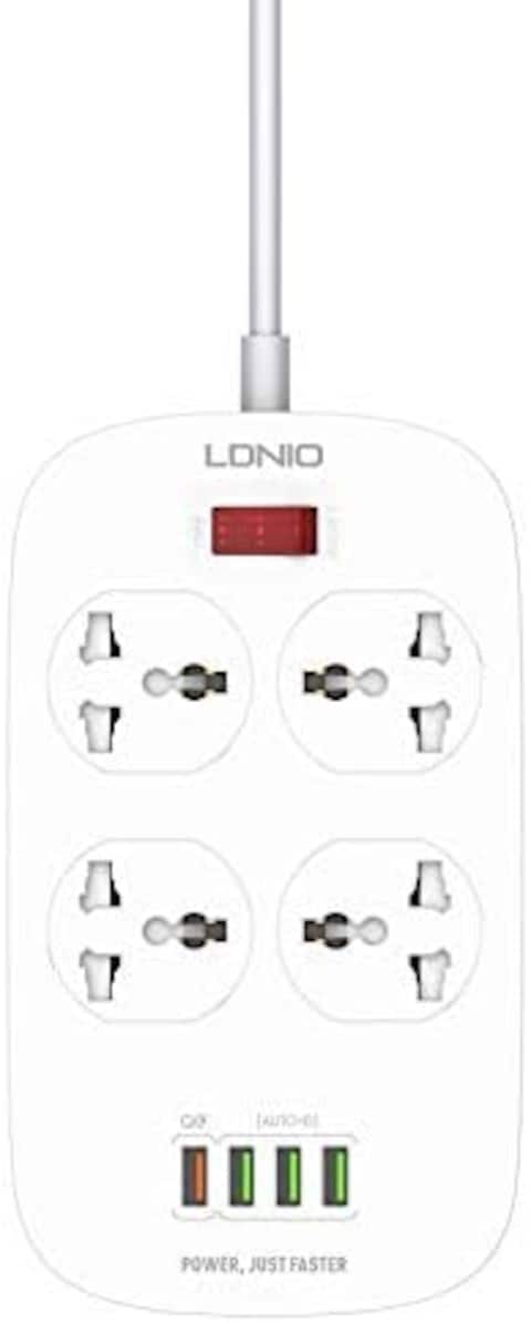 LDNIO SC4407 Independent Switch Sockets Household Plug Power Board Power Board Surge Protector Plug Adapter Popular Socket 4USB Socket QC3.0