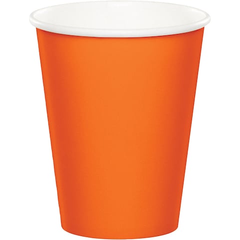 Creative Converting Touch of Color Paper Cups 24-Pieces- 255 g- Sunkissed Orange