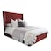 In House Burgas Velvet Bed Frame - Queen - 200x140 cm - Burgundy