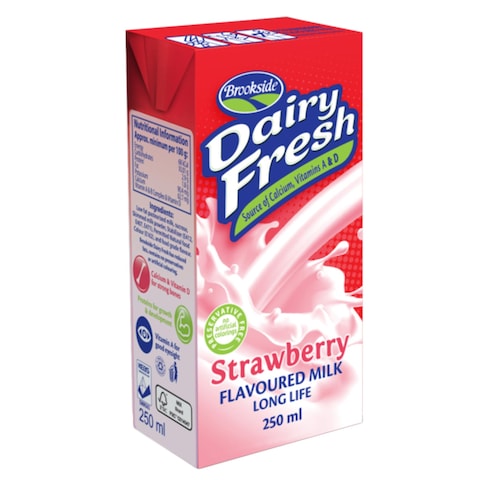 Brookside Dairy Fresh  Strawberry Flavoured Milk 250ml  - Long Life