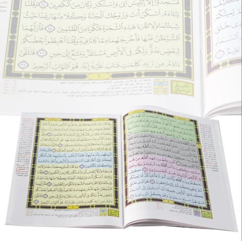 سورة البقرة بالرسم العثماني وبهامشه التقسيم الموضوعي وتفسير السعدي 24x17