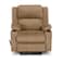 In House Velvet Classic Cinematic Recliner Chair With Cups Holder - Light Brown - Lazy Troy