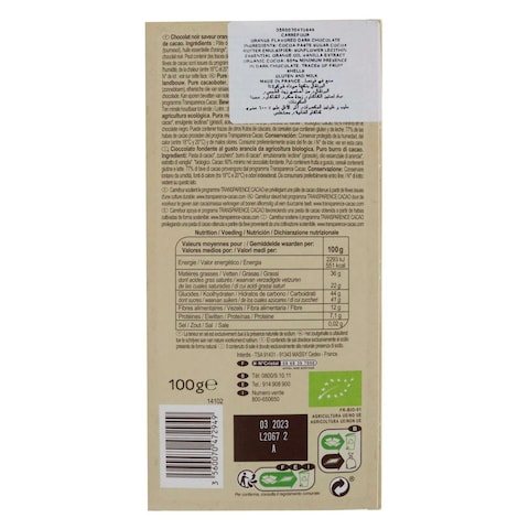 Carrefour Bio Organic Dark Chocolate Orange 100g