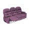 In House Velvet Triple Cinematic Recliner Chair With Cups Holder - Light Purple - NZ80