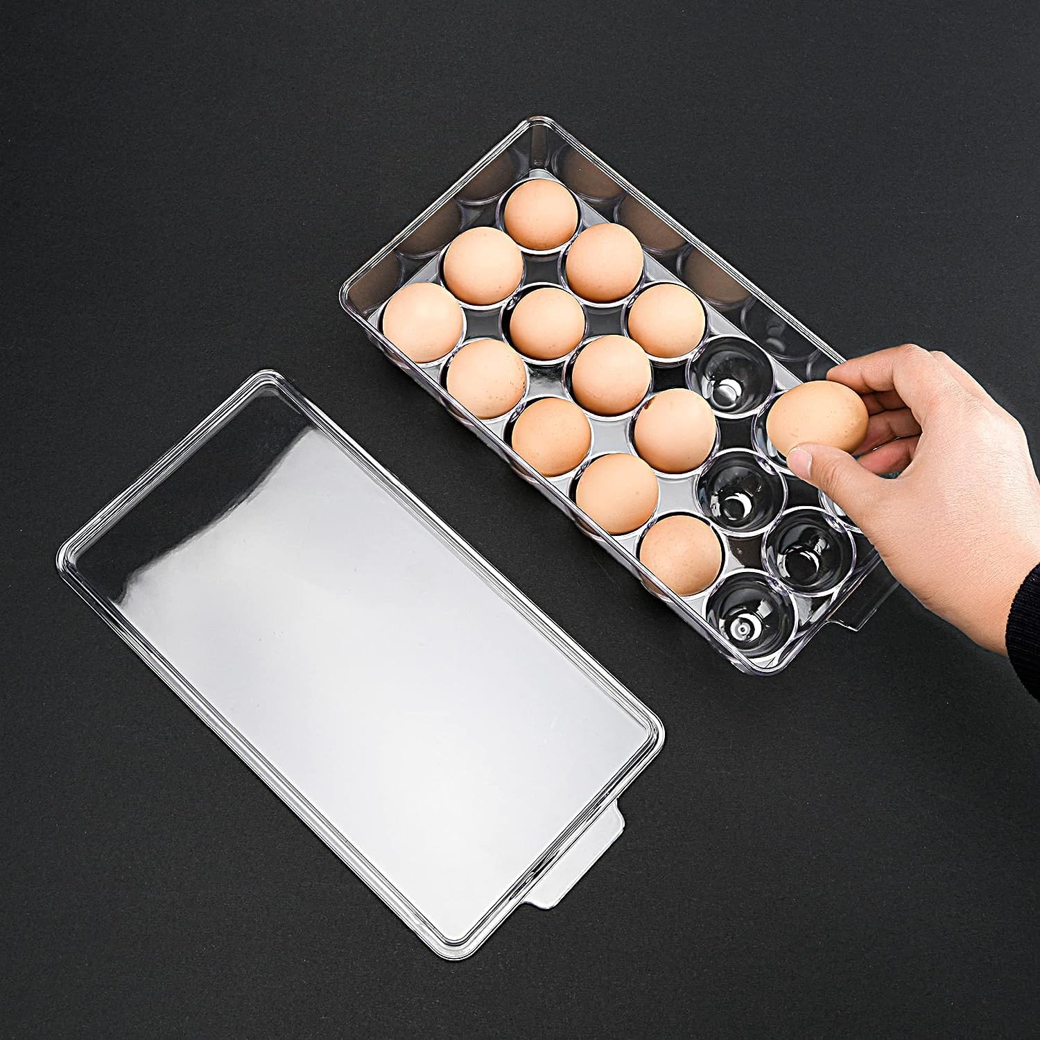 Atraux Pack Of 4 Egg Storage Containers With Lid &amp; Handle For 18 Eggs