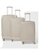 Partner 3-Piece Textured Checkered Luggage Trolley Set, Champagne