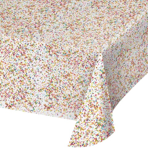 Sprinkles Plastic Table Cover Border Print 54X102in 1 pc