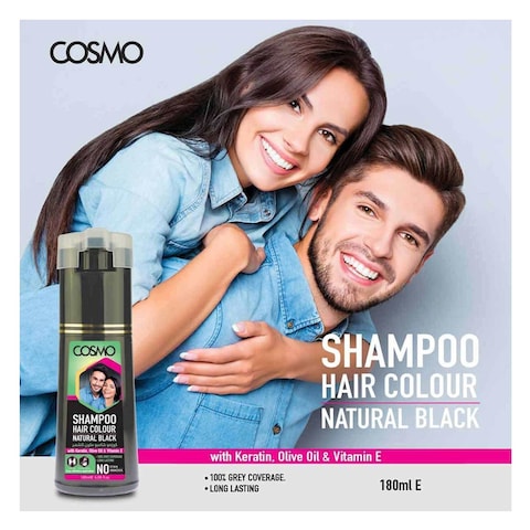 Cosmo Shampoo Hair Colour Natural Black 180ml