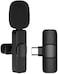 Wireless Lavalier Microphone Type C for Laptop, Mobile, Android, PC, Tablet, Audio Recording, Omnidirectional, Plug and Play, for Interview Vlog Podcast TikTok Social Media(Type-C 1V1,Black)