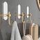 ZALCOON Golden Cloth Hook for bathroom, kitchen,  (White) Towel robe Hook,  Stainless Steel, With Marble Oval Plate  Heavy Duty Wall Mounted Robe Hooks , Bathroom Organizer (Pack of 2)