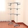 A/V Clothes Drying Rack, 3 Tier Rolling Dryer Clothes Hanger, Collapsible Garment Laundry Rack With Foldable Wings And Casters Indoor/Outdoor, Large Standing Rack Stainless Steel Hanging Rods(Gray)