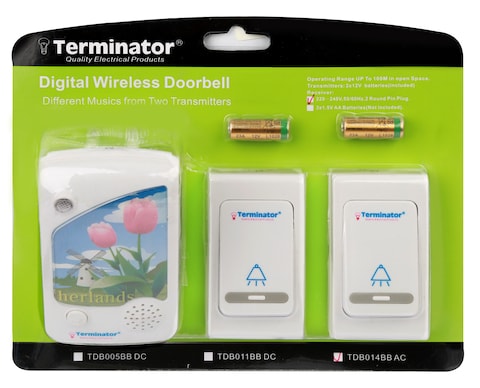 Terminator Brand Digital Wireless Door Bell with 38 Different Melodies - TDB 014BBAC