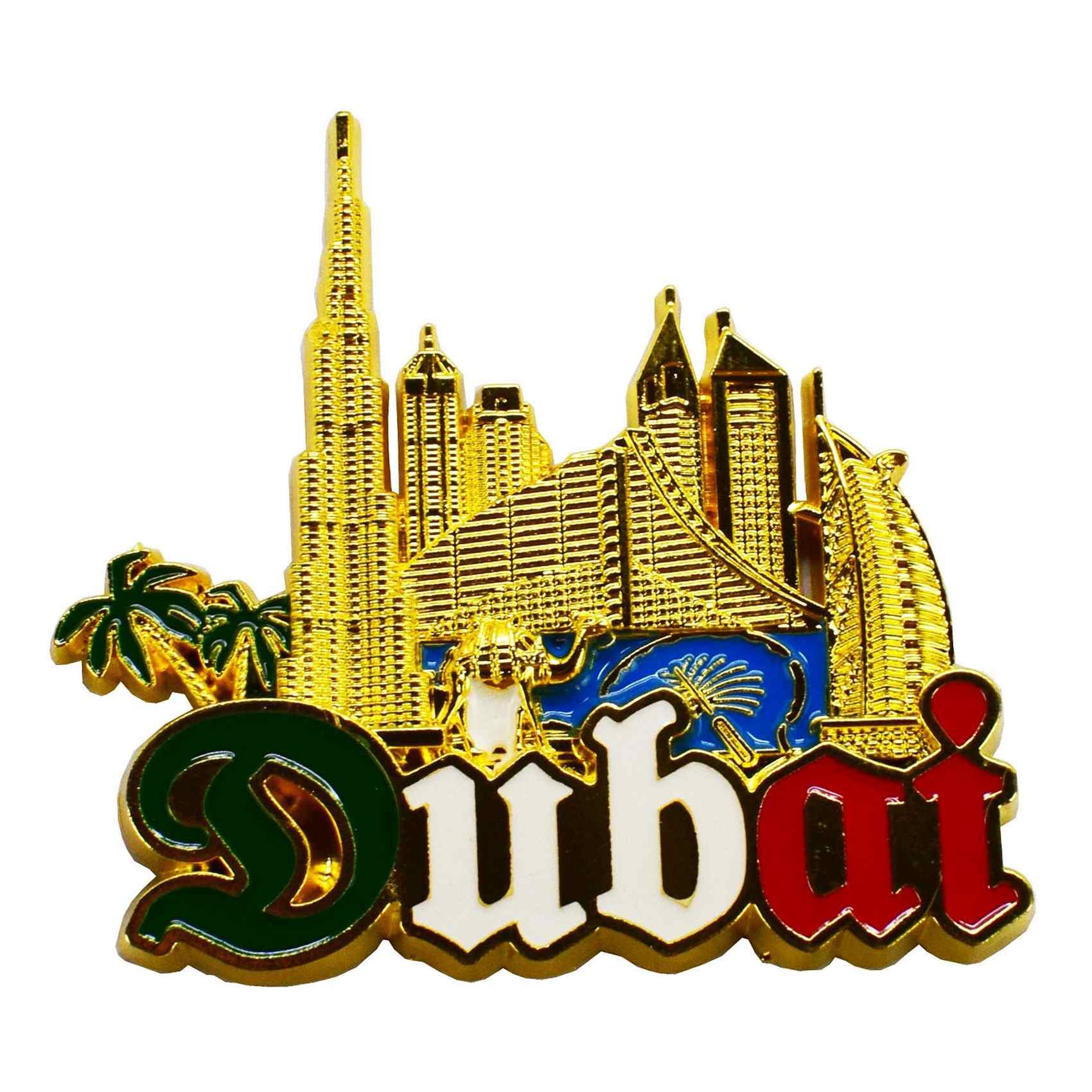 Magnete Frigo Dubai - Souvenir Con Skyline E Burj Khalifa