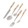 Ramadan Design 25-Piece Silverware Set Ceramic Handle ,Flatware Utensil Cutlery Set for 6 each size , Dishwasher Safe-Gold and White color