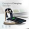 Promate 3-in-1 Wireless Charging Dock, Ultra-Fast 15W Qi-certified Desk Charging Dock with MFi Certified 5W Apple Watch Charger, 24W USB SuperCharge Port and Aluminum Alloy Design, WavePower Gold