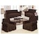 4-Piece Stretchable Sofa Cover Set Chocolate Brown Jacquard Fabric Seven Seater Couch Cover Set 3211 Combination