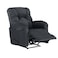 American Polo Velvet Rocking Recliner Chair - Dark Grey - American Polo