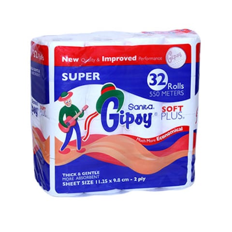 Gipsy Soft Plus 3 Ply Toilet Paper Rolls 32 Count