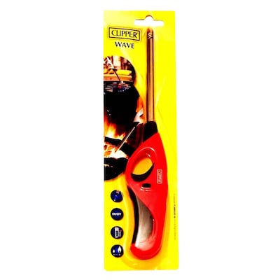 Clipper Wave Flame Utility Tube Lighter Red