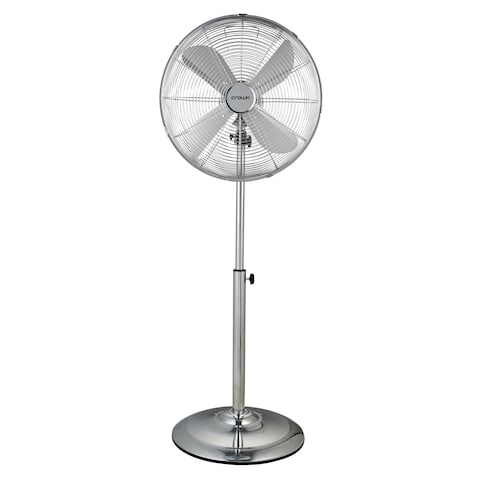 Crownline SF-402 16&quot; Stainless Steel Fan with 4 Blades, 3 Speed Control, Adjustable Oscillation, Stable Round Base, and Soft Touch Tilting Angle &ndash; 50W Power, 220-240V, 50Hz