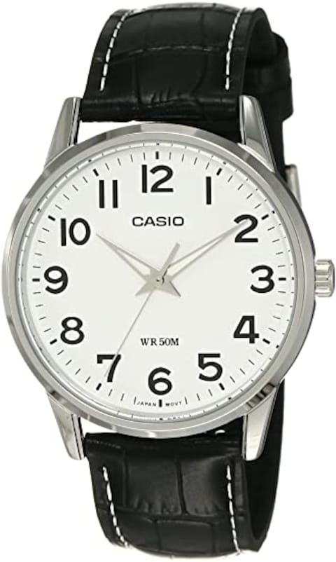 Casio - Men&#39;S White Dial Leather Band Watch - Mtp-1303L-7Bvdf,