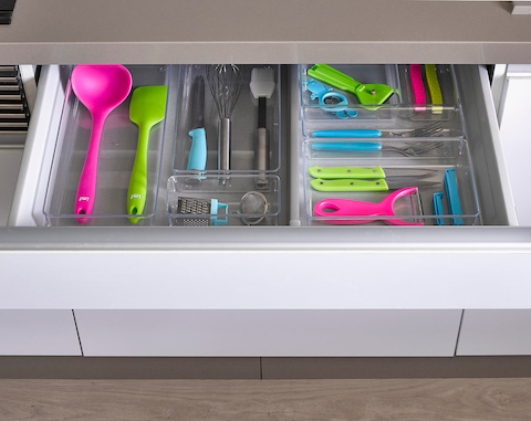 Plastic Forte Transparent Kitchen Drawer Organizer, Cutlery Tray, No. 6