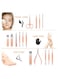18-Piece Manicure Pedicure Tool Set With Case Rose Gold/Silver
