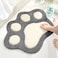 Paw Shaped Bathroom Rug Non-Slip Bath Mat (45 x 60cm), Soft Water Absorbent Thick Shaggy Shower Rug, Machine Washable Bathroom, Gray