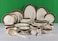 XIANGYU Dinner Set Porcelain Gold, 115pcs tea set; 10'5 flat plate- (12) , 8' soup plate- (12) 8' flat plate- (12), 7'5 flat plate- (12) 6' salad bowl- (12), 'tea pot (1set)- (2) Tea cup/Saucer(12set)