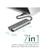 Promate - USB-C Hub, 7-In-1 Premium Multi-Port Aluminium Adapter with 87W Type-C Power Delivery Port, 4K HDMI, 1000Mbps Ethernet Port and 4 USB 3.0