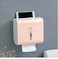 Vsell24&trade; Wall Mounted Self Adhesive Waterproof Tissue Paper Roll Dispenser Toilet Paper Napkin Holder Storage Box Compatible with Roll Paper Tissue Paper for Bathroom Kitchen Living Room Pink/Grey