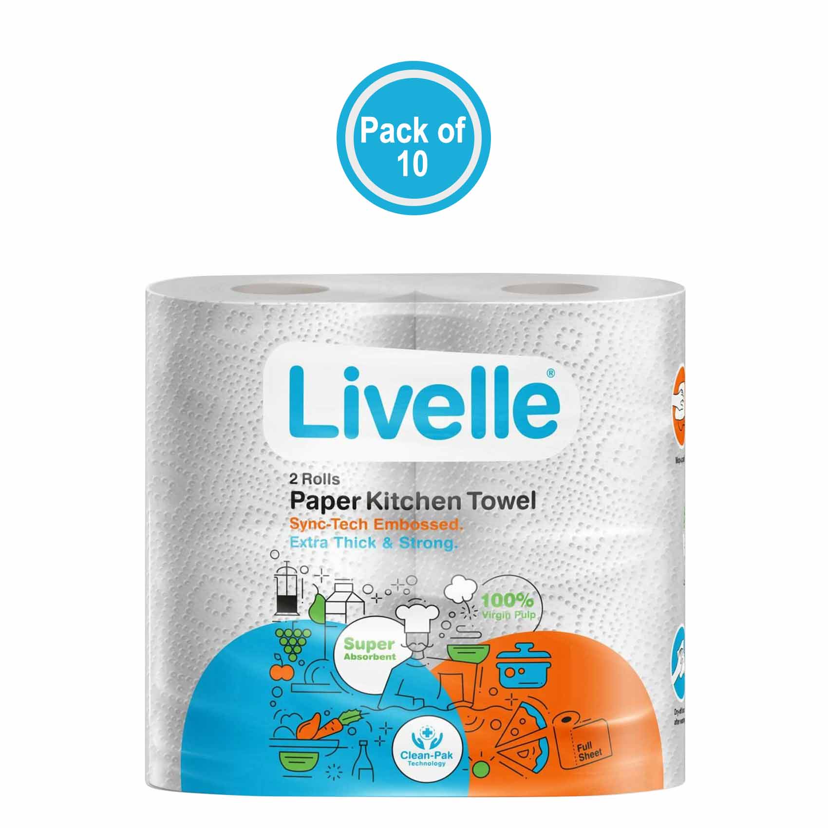 Buy Livelle Kitchen Towel Rolls 2 Pieces x Pack of 10 Online ...