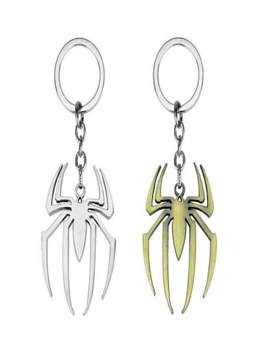 Generic 2-Piece The Avengers Marvel Spider-Man Themed Key Chain Silver/Gold