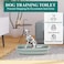 Dog toilet enclosed splash proof keeps paws dry and floors clean made of Pp plastic with stainless steel grid and litter scoop, Dog training tray for indoor and outdoor 47 cm L (Green color)
