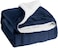 Generic Amaae Sherpa Flannel Fleece Warm And Plush Reversible Twin Throw Blanket (Blue)