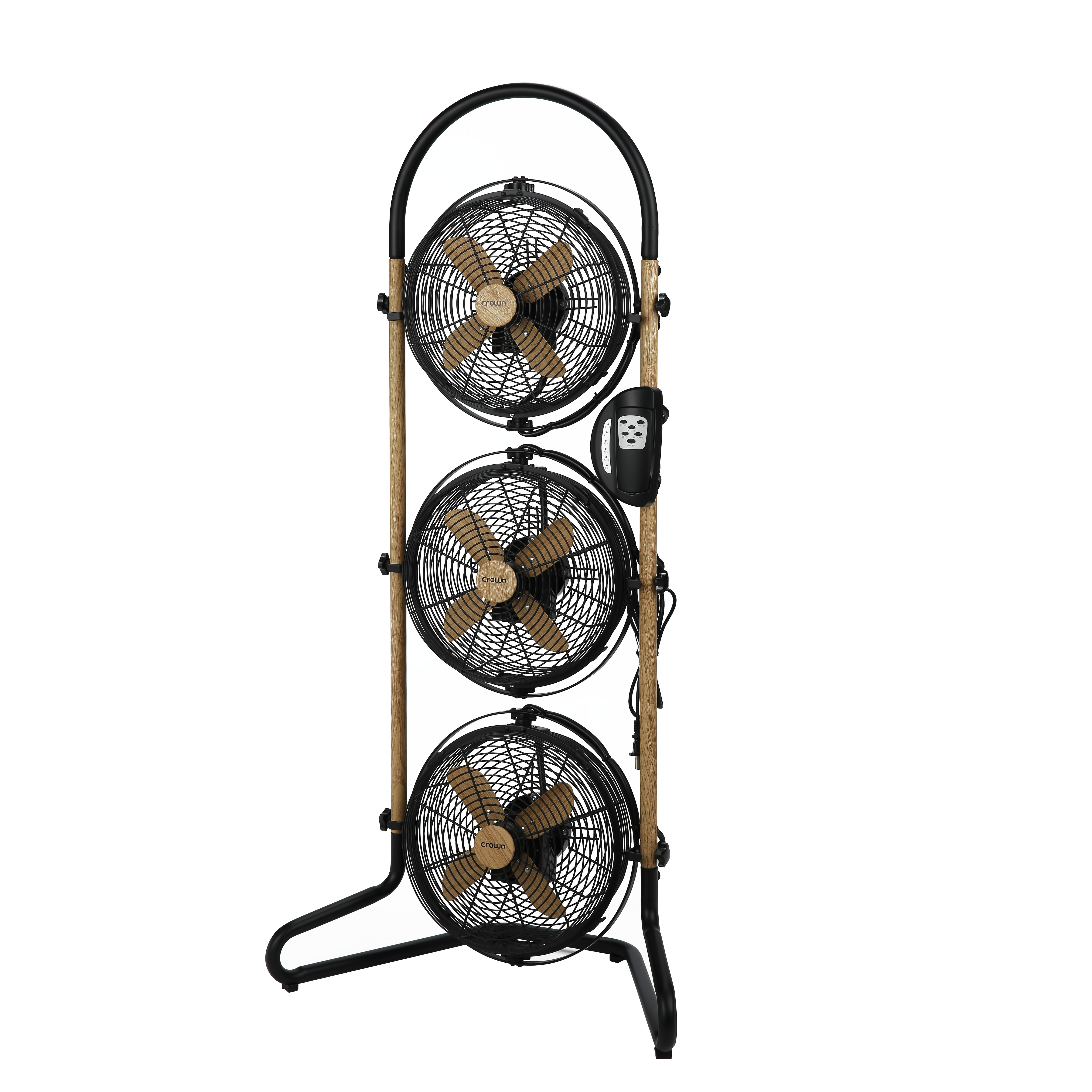 Crownline Tf-218Wd 9&quot; 3-Fans With 4 Metal Blades (Wooden Color)